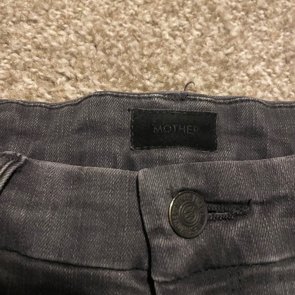 Mother jeans The Looker Ankle Fray 28 Burning Out Lanterns black skinny casual - Picture 2 of 7